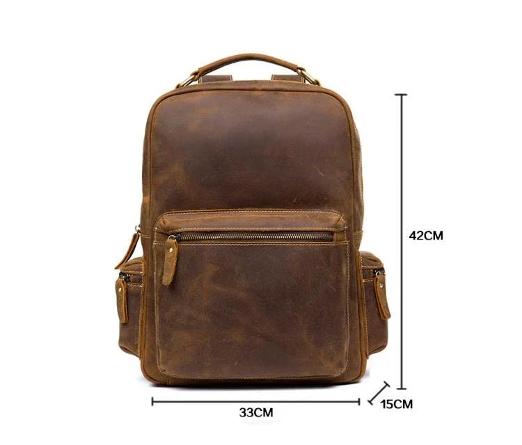The Langley Backpack | Genuine Vintage Leather Backpack - Curious Cart