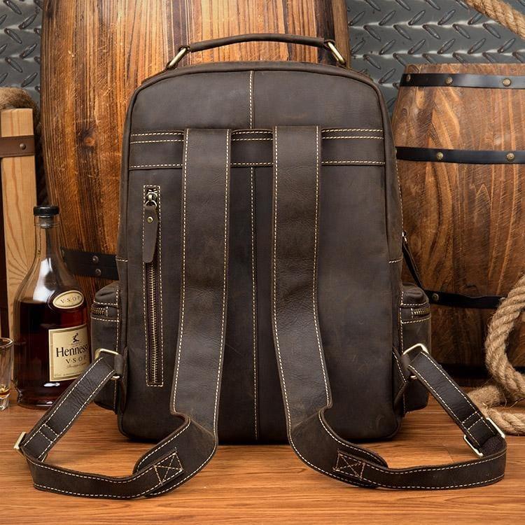 The Langley Backpack | Genuine Vintage Leather Backpack - Curious Cart