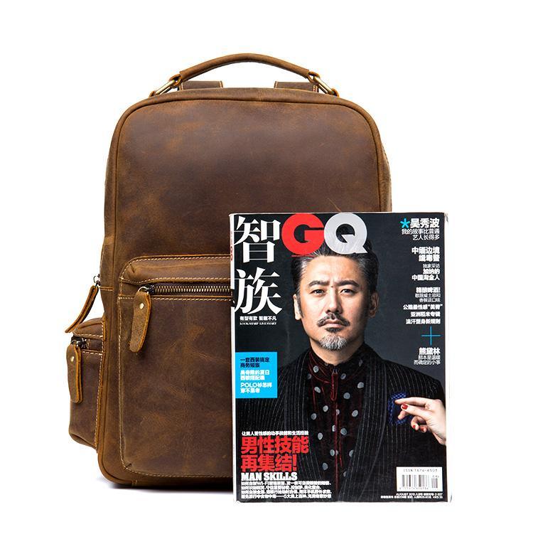 The Langley Backpack | Genuine Vintage Leather Backpack - Curious Cart