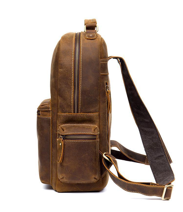 The Langley Backpack | Genuine Vintage Leather Backpack - Curious Cart