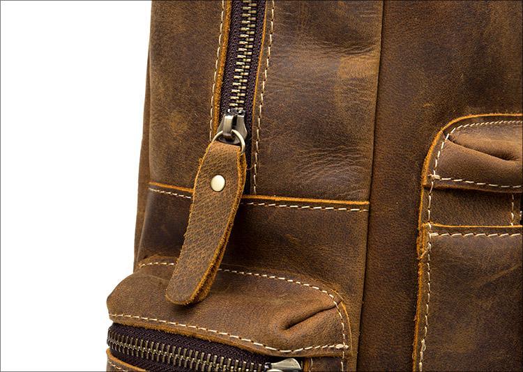 The Langley Backpack | Genuine Vintage Leather Backpack - Curious Cart