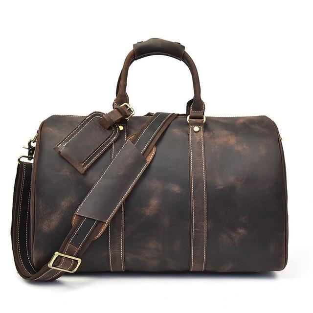The Brandt Weekender | Small Leather Duffle Bag - Curious Cart