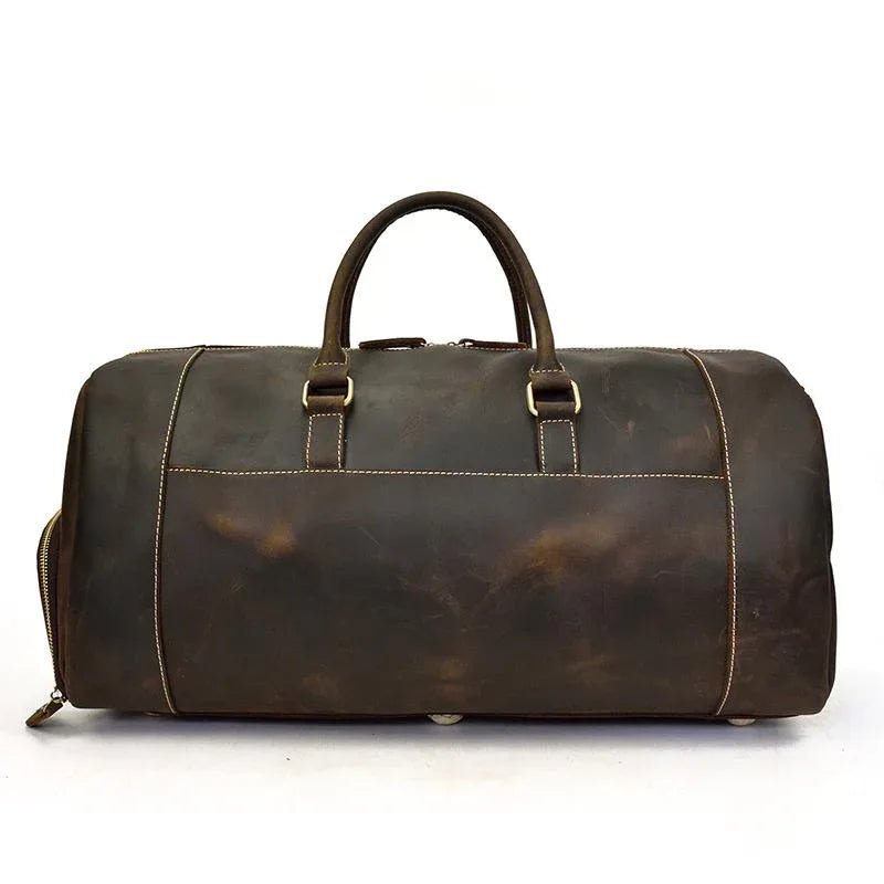 The Bard Weekender | Handmade Leather Duffle Bag - Curious Cart