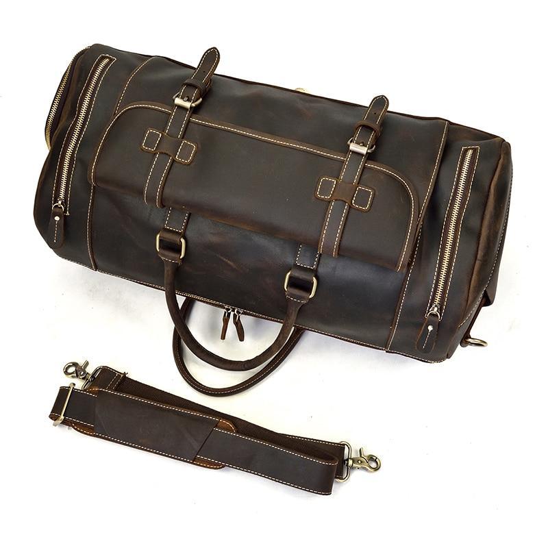 The Bard Weekender | Handmade Leather Duffle Bag - Curious Cart