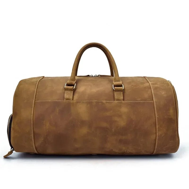 The Bard Weekender | Handmade Leather Duffle Bag - Curious Cart