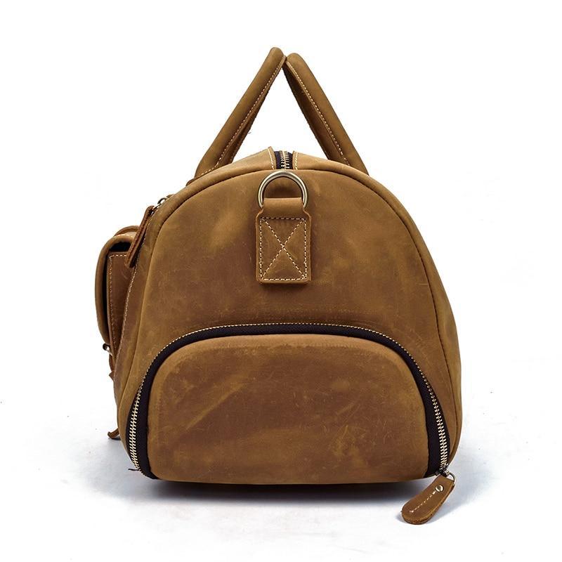 The Bard Weekender | Handmade Leather Duffle Bag - Curious Cart