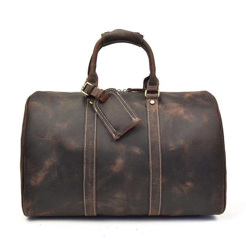 The Brandt Weekender | Small Leather Duffle Bag - Curious Cart