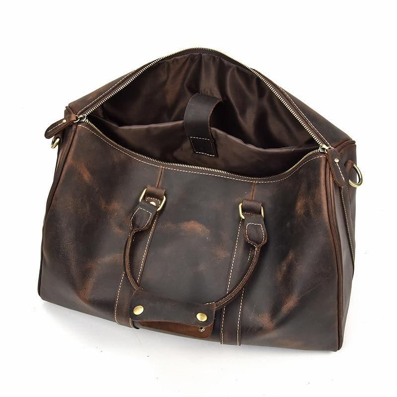 The Brandt Weekender | Small Leather Duffle Bag - Curious Cart