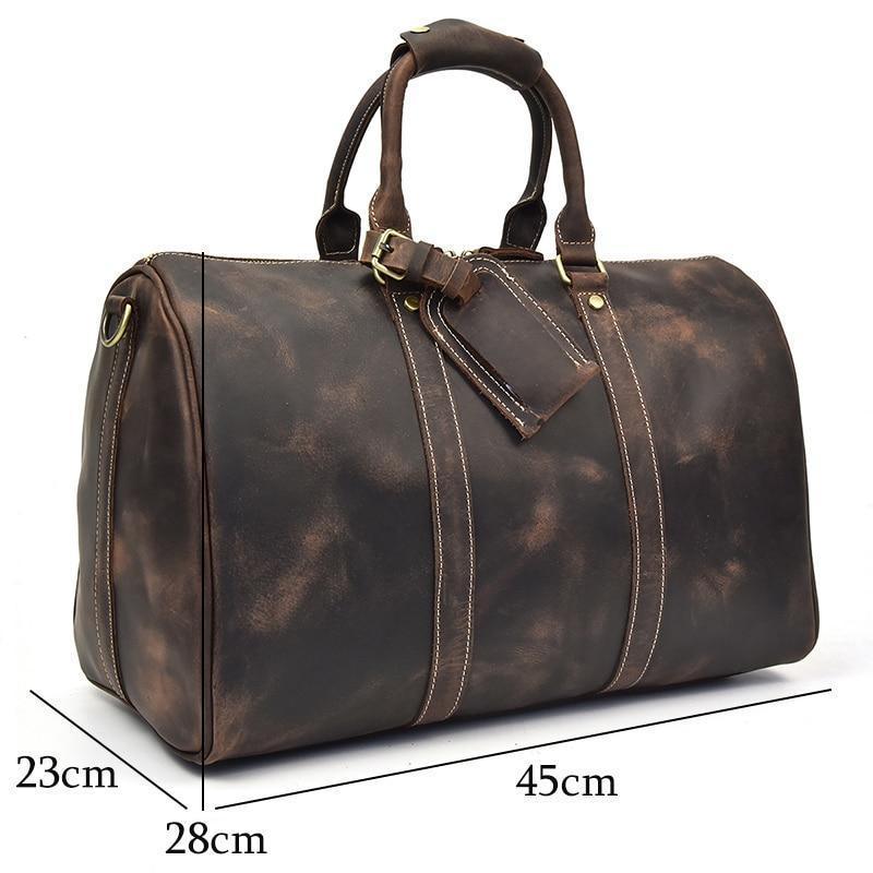 The Brandt Weekender | Small Leather Duffle Bag - Curious Cart