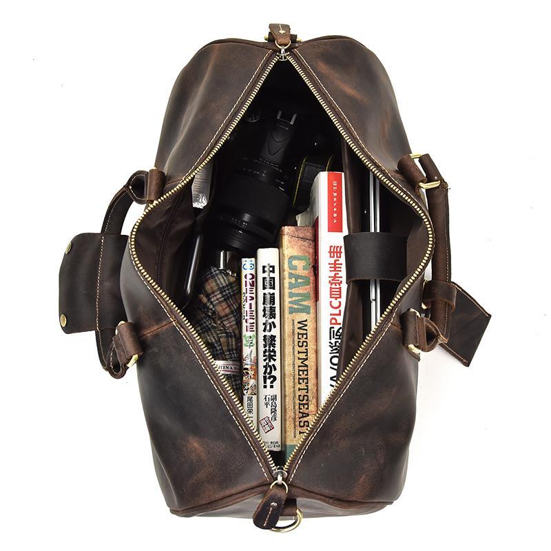 The Brandt Weekender | Small Leather Duffle Bag - Curious Cart