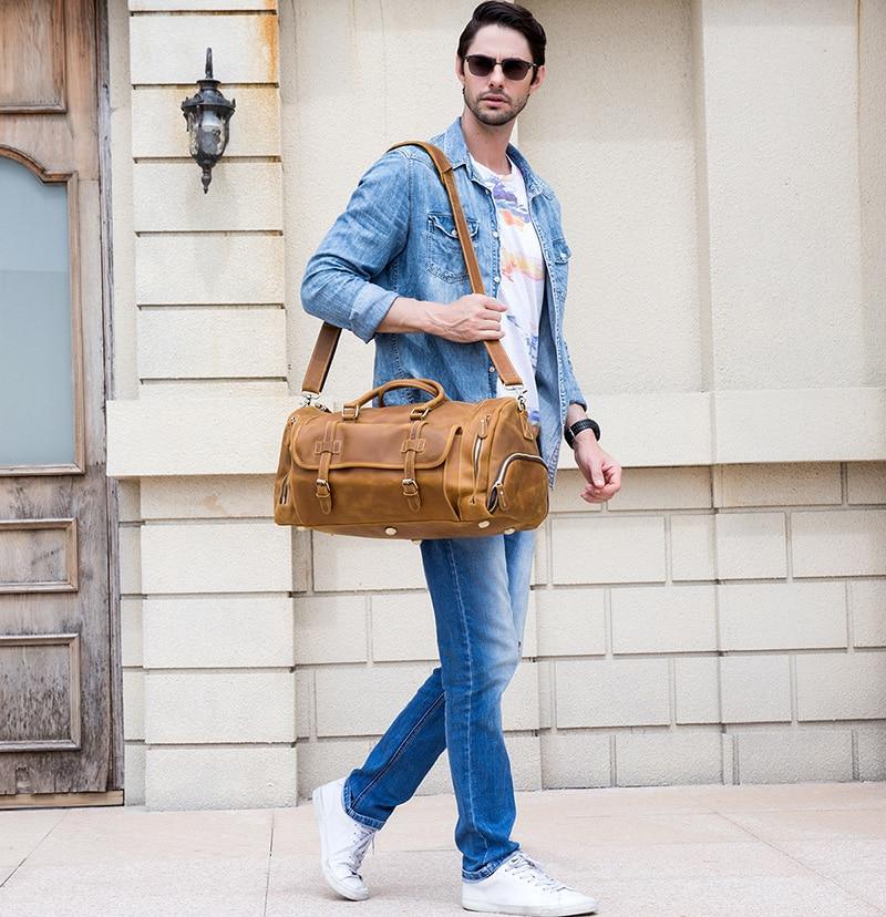 The Bard Weekender | Handmade Leather Duffle Bag - Curious Cart