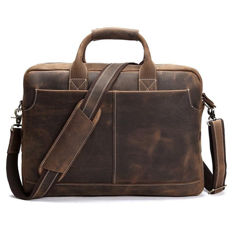 The Welch Briefcase | Vintage Leather Messenger Bag - Curious Cart