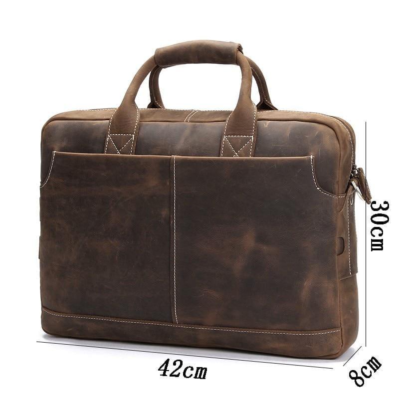 The Welch Briefcase | Vintage Leather Messenger Bag - Curious Cart