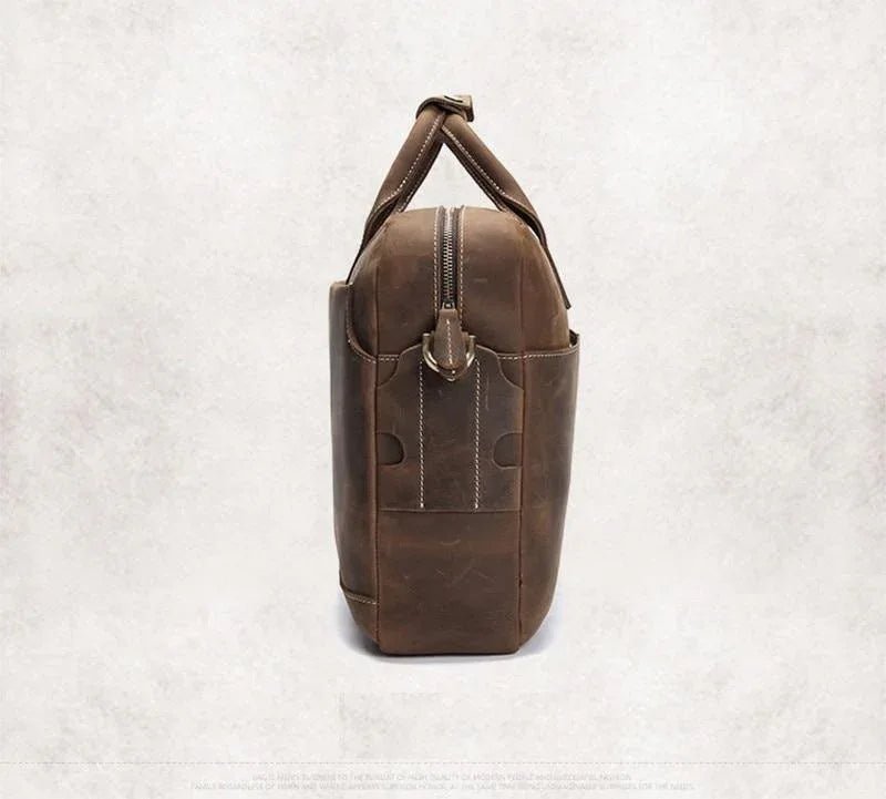 The Welch Briefcase | Vintage Leather Messenger Bag - Curious Cart