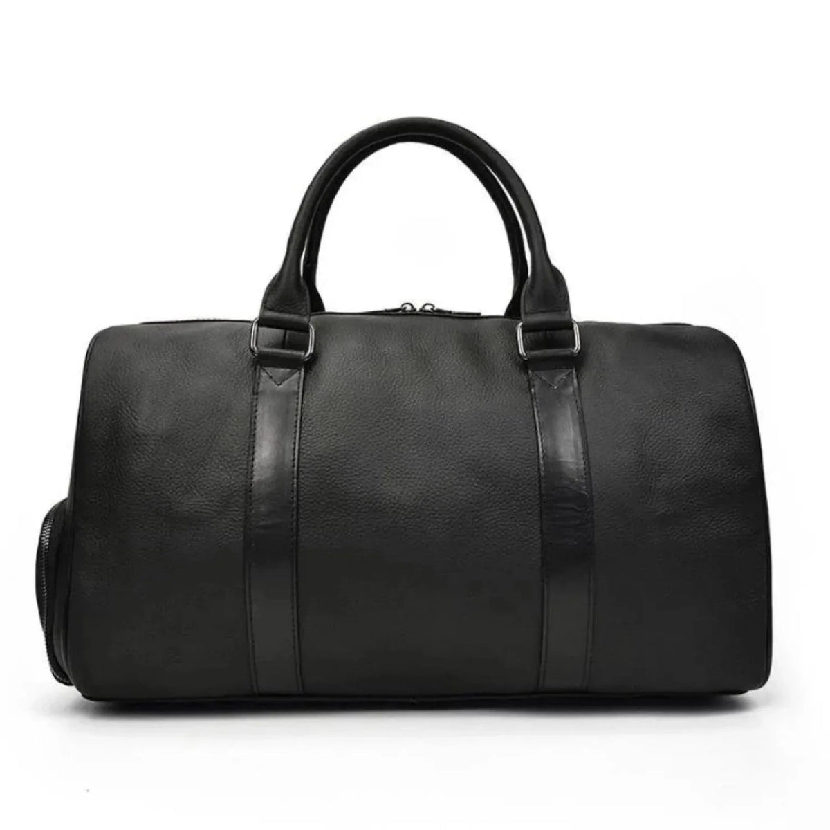 Black Pebbled Leather Weekender - Curious Cart