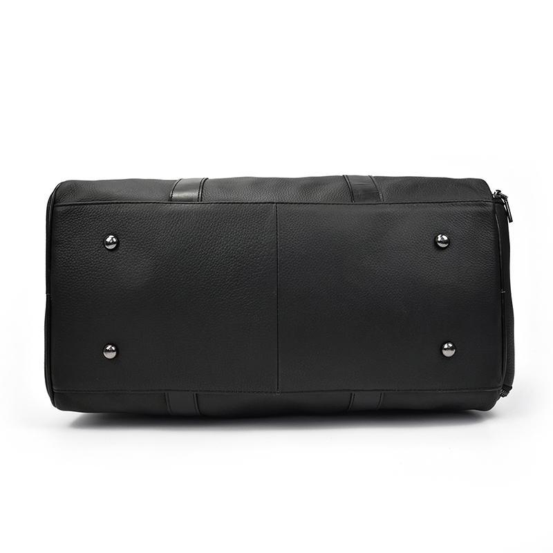 Black Pebbled Leather Weekender - Curious Cart
