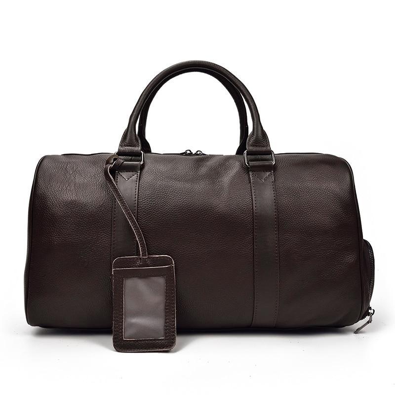 Black Pebbled Leather Weekender - Curious Cart
