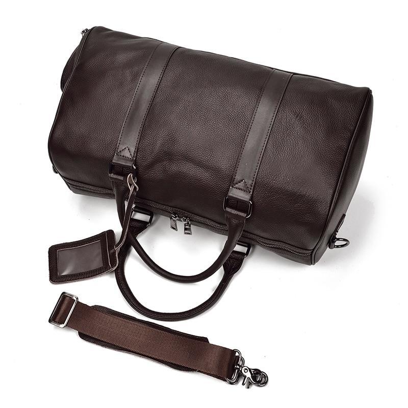 Black Pebbled Leather Weekender - Curious Cart