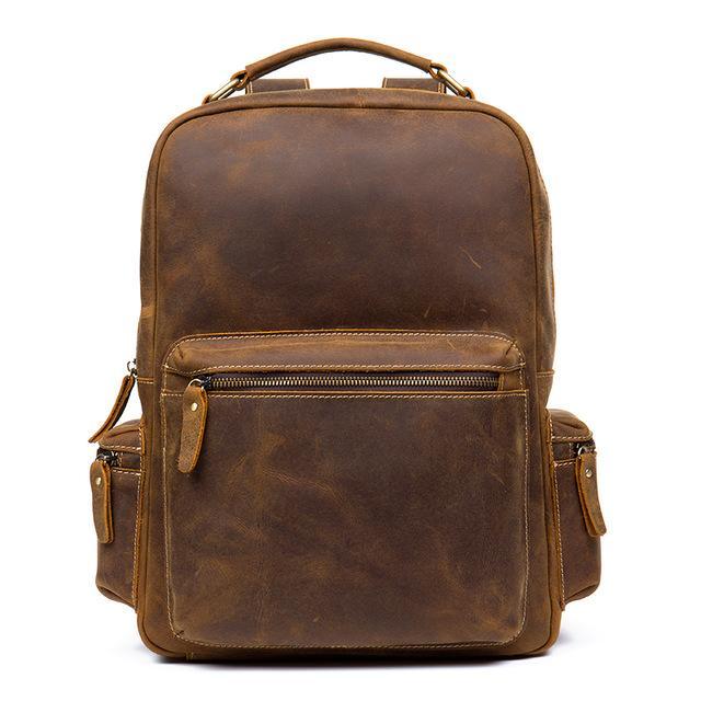 The Langley Backpack | Genuine Vintage Leather Backpack - Curious Cart