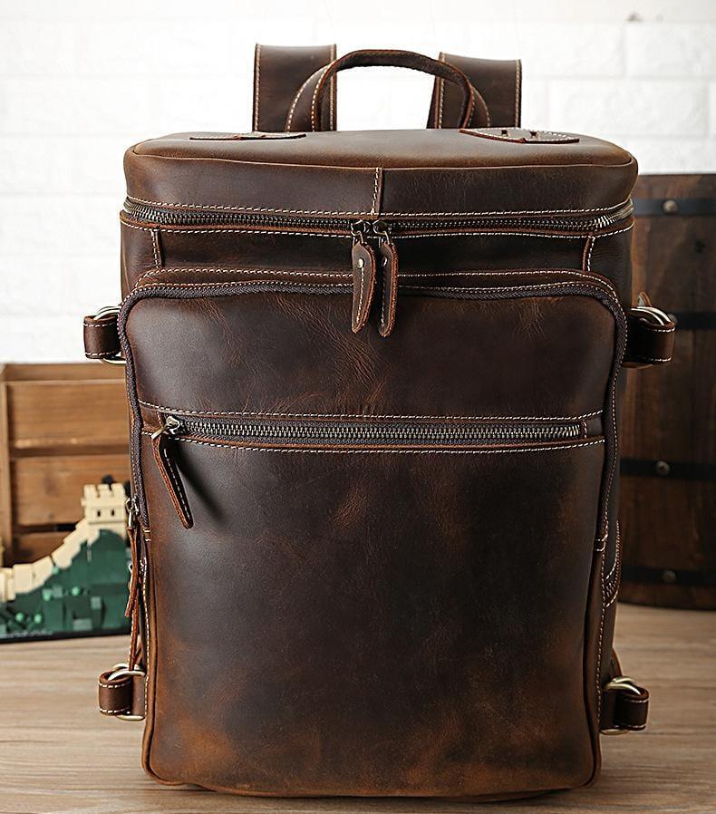 The Raoul Backpack | Handmade Vintage Leather Backpack - Curious Cart