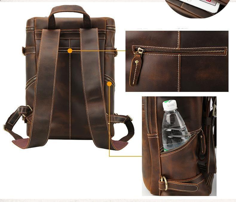 The Raoul Backpack | Handmade Vintage Leather Backpack - Curious Cart