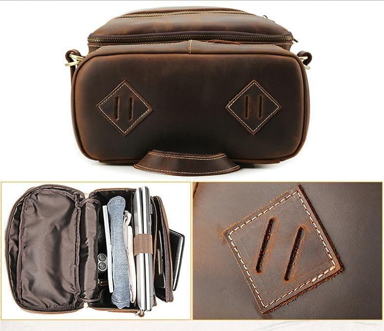 The Raoul Backpack | Handmade Vintage Leather Backpack - Curious Cart