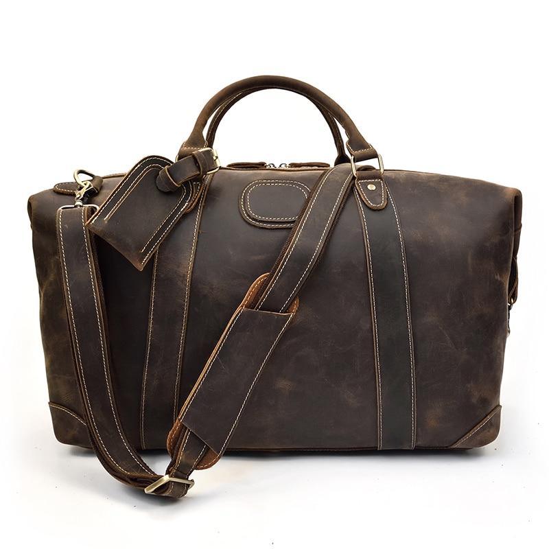 The Eira Duffle Bag | Vintage Leather Weekender - Curious Cart