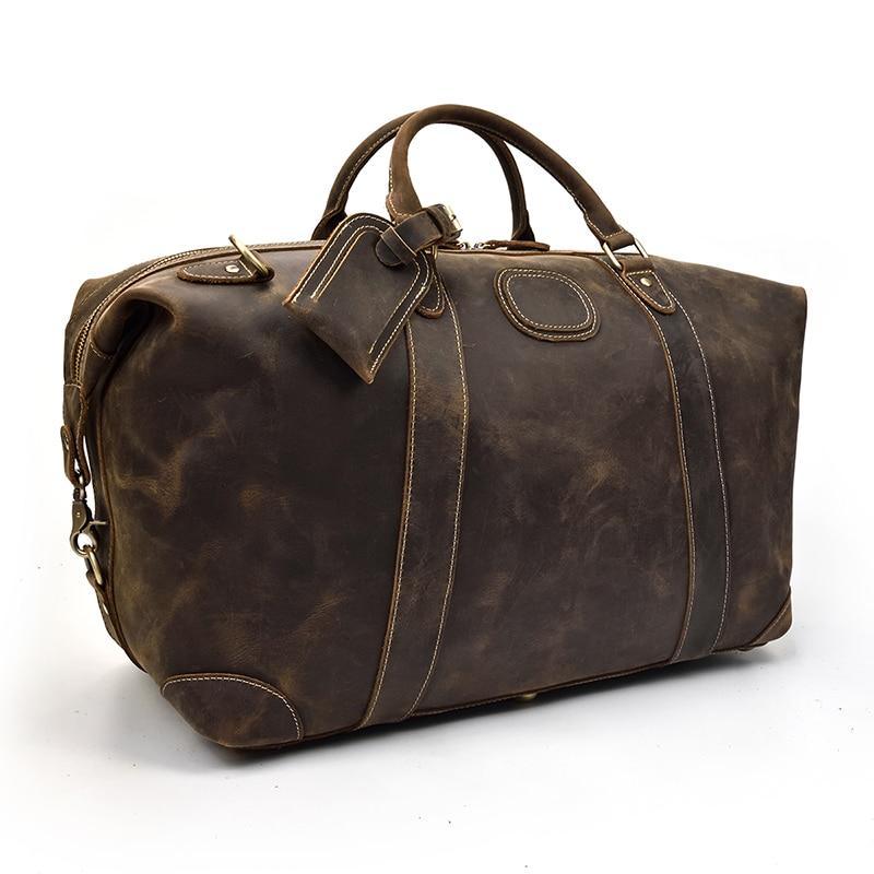 The Eira Duffle Bag | Vintage Leather Weekender - Curious Cart