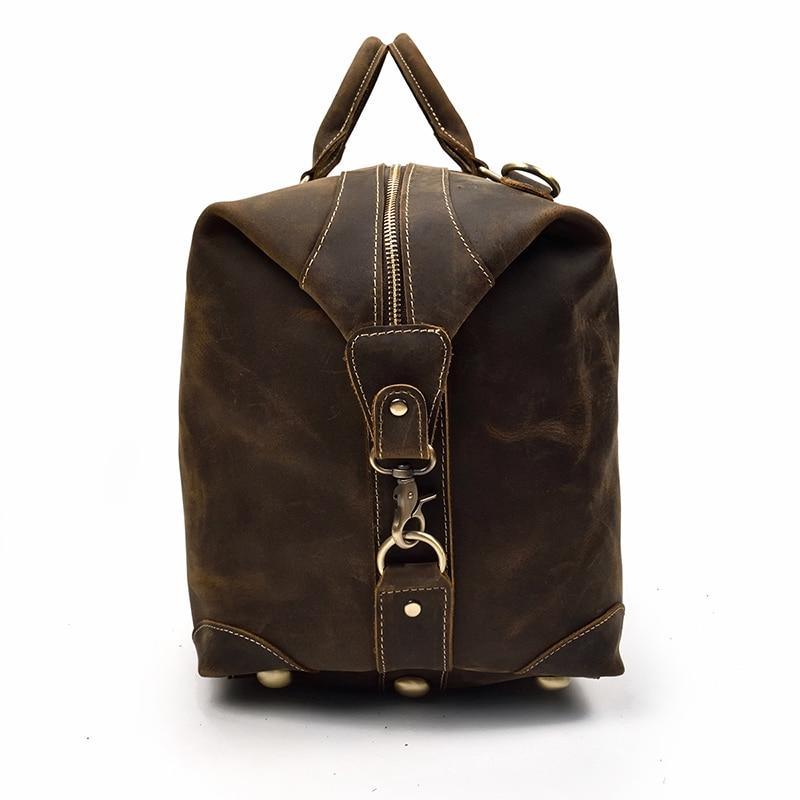 The Eira Duffle Bag | Vintage Leather Weekender - Curious Cart
