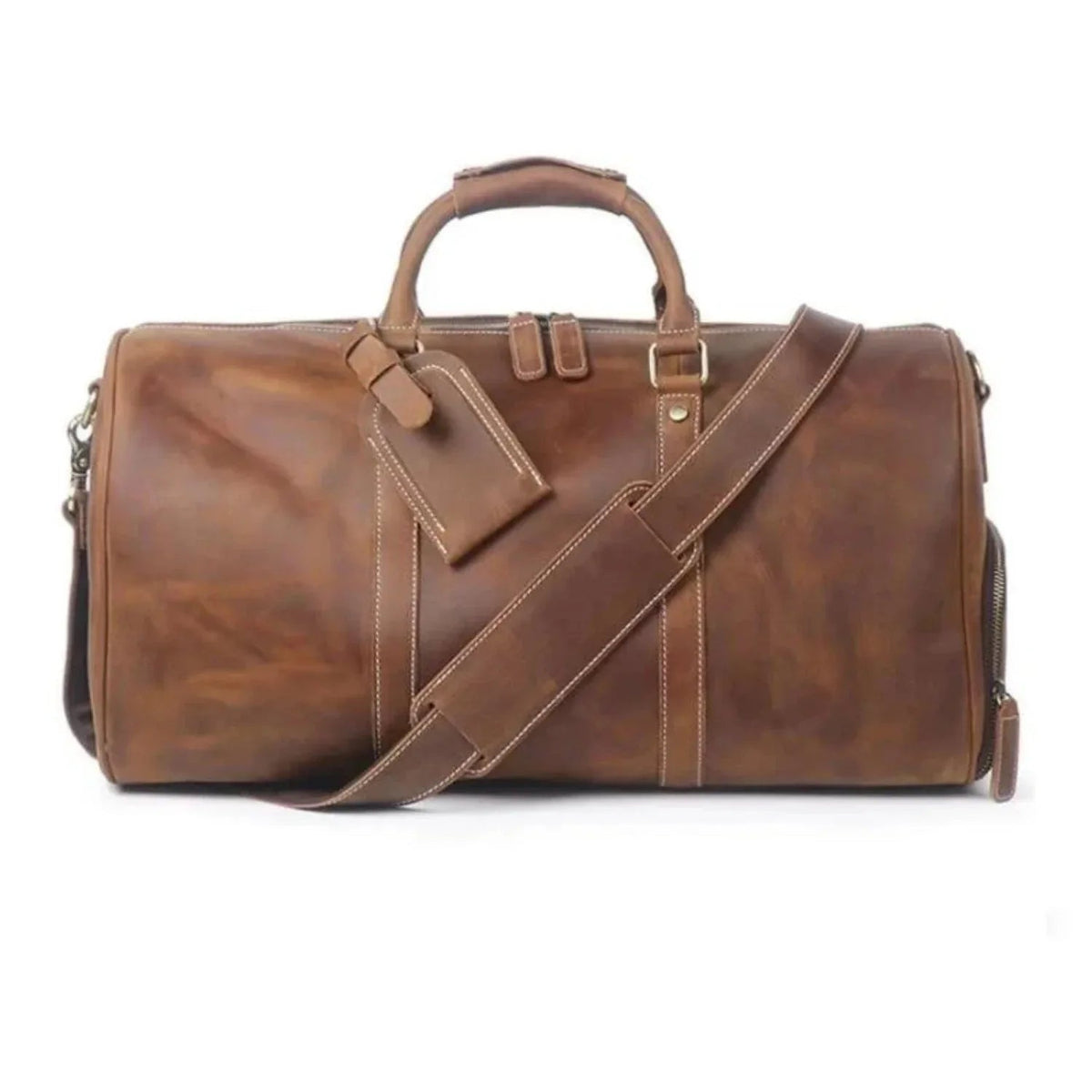 The Dagny Weekender | Large Leather Duffle Bag - Curious Cart