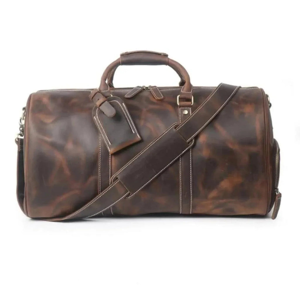 The Dagny Weekender | Large Leather Duffle Bag - Curious Cart
