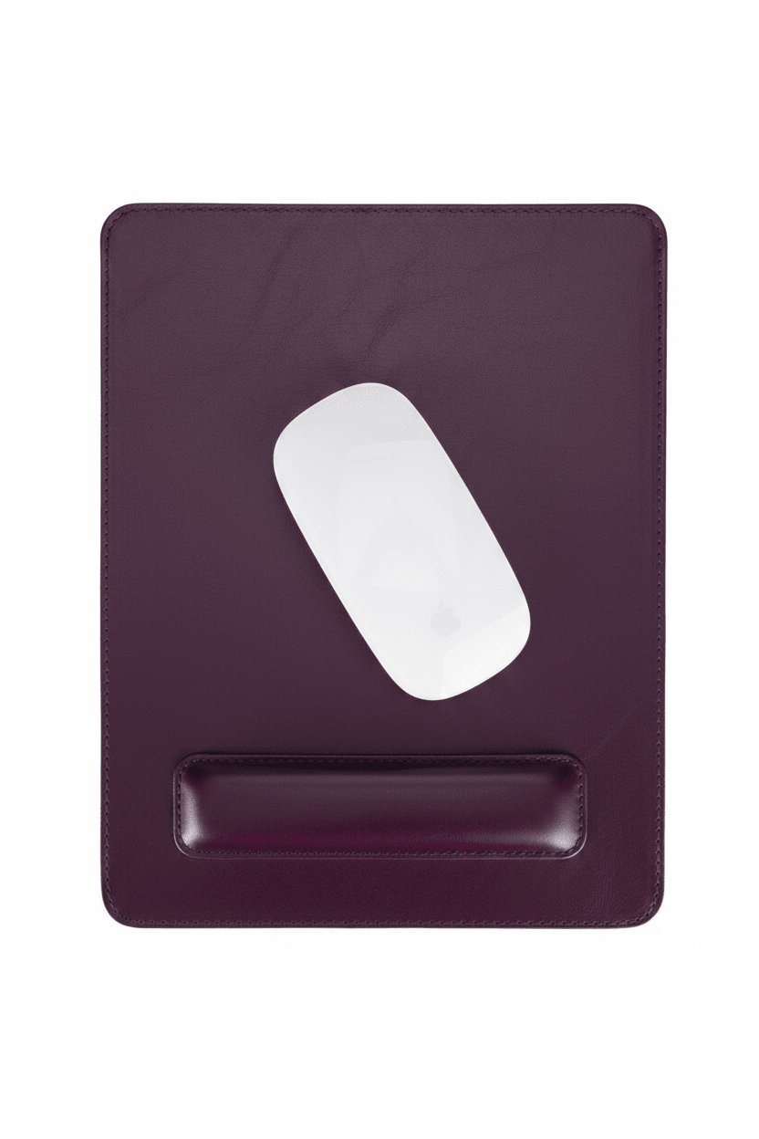 Boulder Full-Grain Leather Mouse Pad with Hand Support - Curious Cart