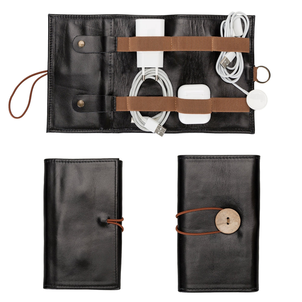 Salida Travel Pouch and Premium Leather Cable Organizer - Curious Cart