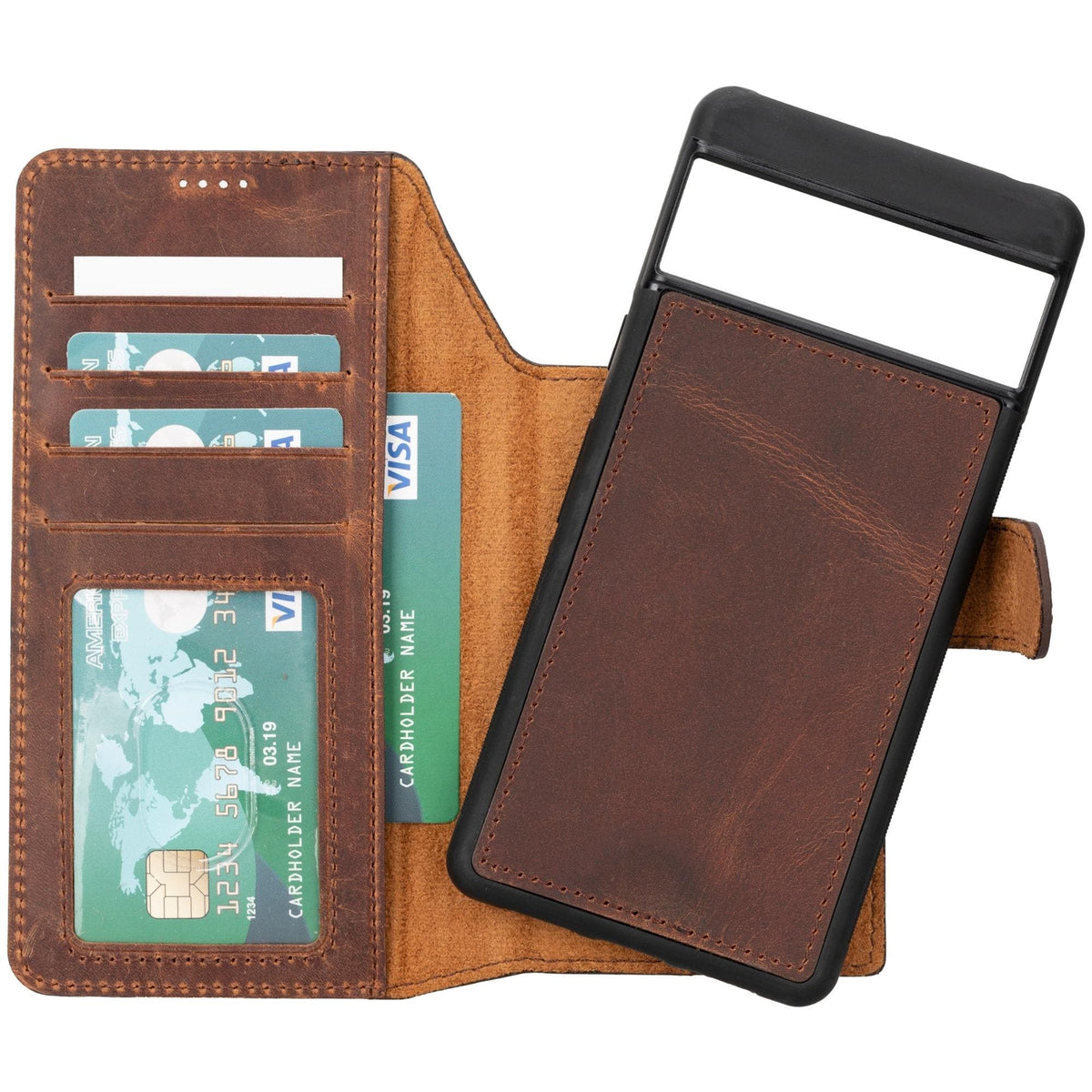 Sheridan Detachable Leather Google Pixel 8 Pro Wallet Case - Curious Cart