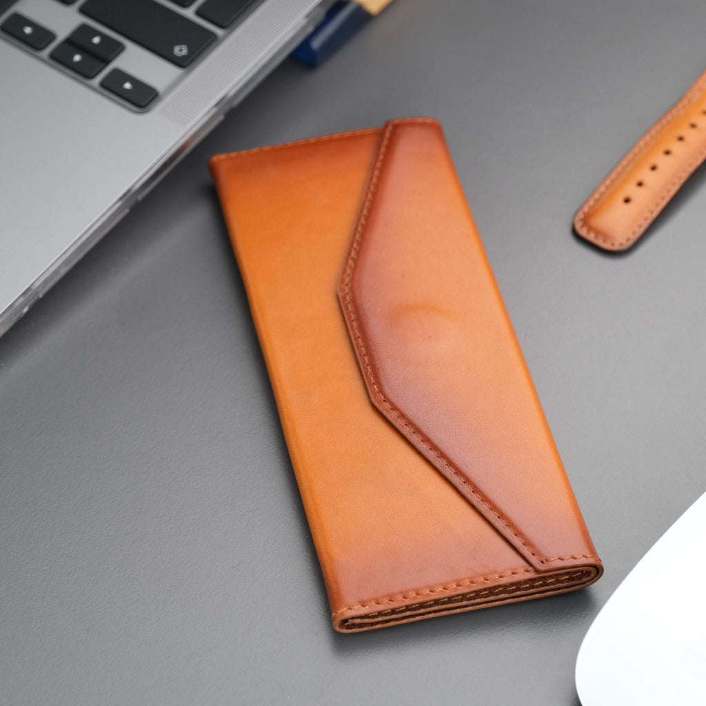 Triangle Leather Glasses Case – Vintage Eyewear Holder - Curious Cart