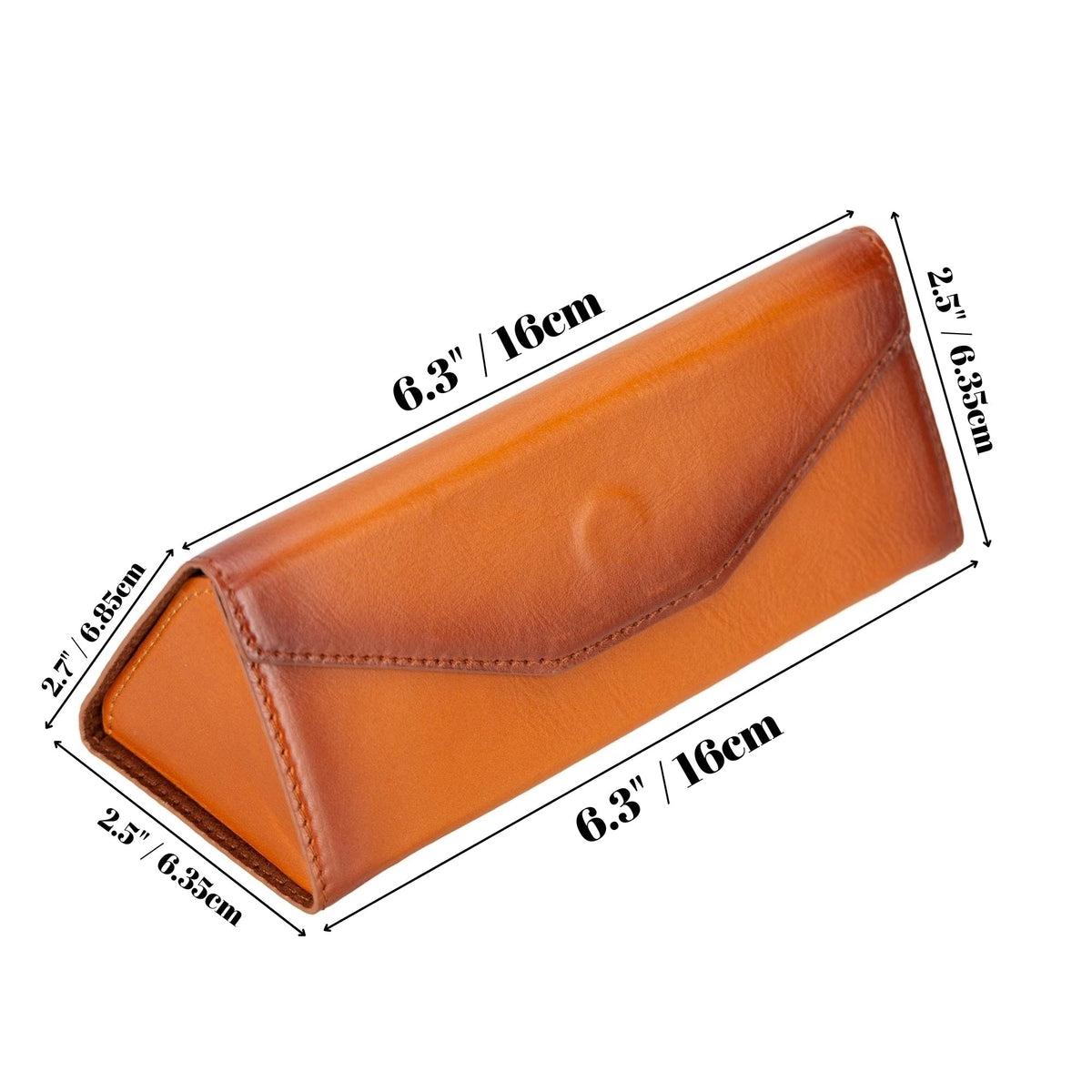 Triangle Leather Glasses Case – Vintage Eyewear Holder - Curious Cart